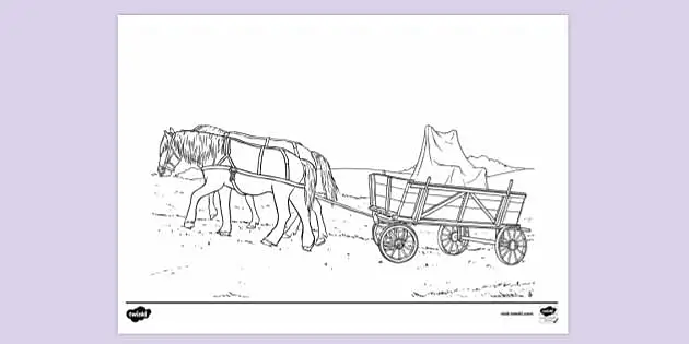 Horse And Wagon Drawing