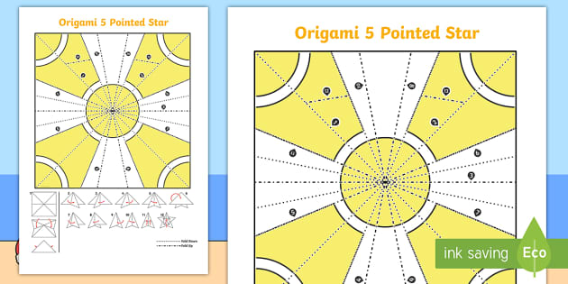 Five Points Star Origami  Free Printable Papercraft Templates