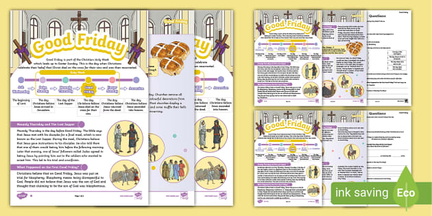 LKS2 Good Friday Differentiated Reading Comprehension Activity