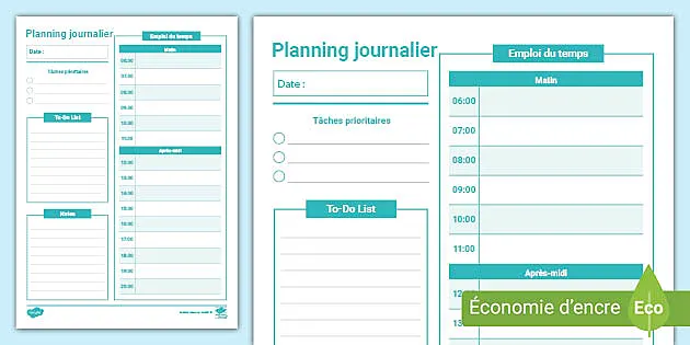 Agenda Planning Journalier avec Autocollant de Planning Cahier de