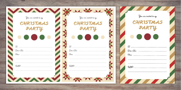 Vintage Christmas Invitations | Twinkl Party (teacher made)