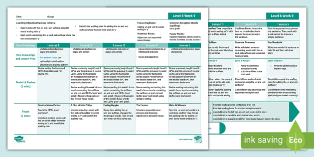 Twinkl Phonics Level 6 Week 9 Weekly Plan (Teacher-Made)