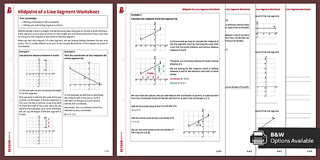 👉 Midpoint of a Line Segment KS3 Walkthrough Worksheet