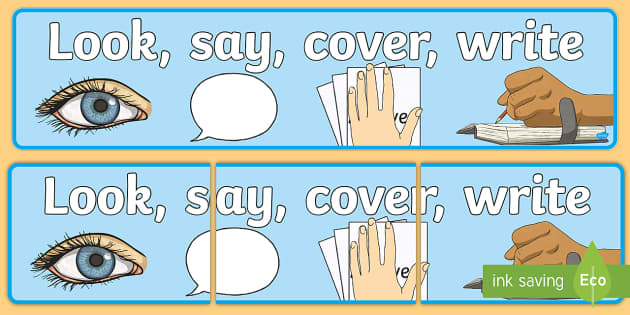 Look Say Cover Write Display Banner (teacher made) - Twinkl