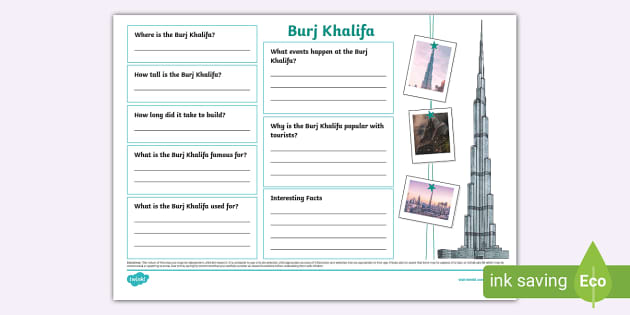 Burj Khalifa Fact File Template (teacher made) - Twinkl