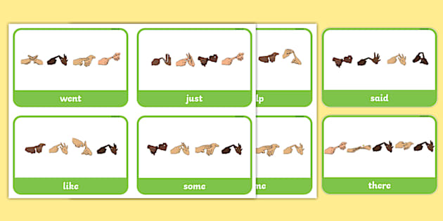 Fingerspelling Phase 4 Practice High-Frequency Words Flashcards