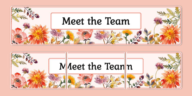 Wildflower Botanical Themed Meet the Team Display Banner
