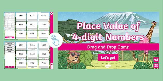 FREE! - 👉 Place Value of 4-Digit Numbers KS2 Maths Drag and Drop Game