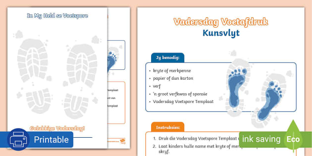 Vadersdag Kunsvlyt: Voetafdruk Aktiwiteit (teacher made)