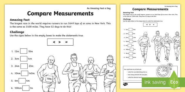 comparing measurements worksheet worksheet teacher made