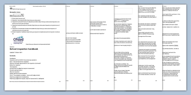 Ofsted: School Inspection Handbook - Section 5 Ofsted