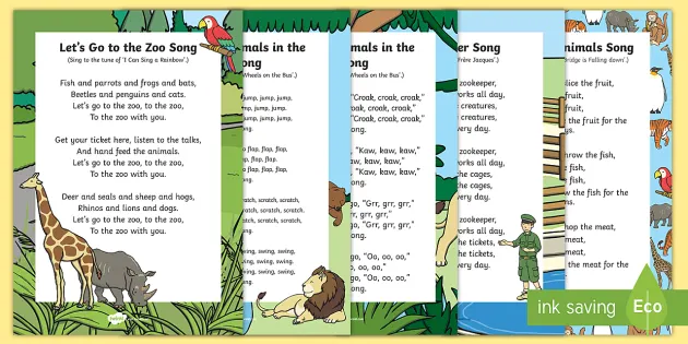 Zoo Nursery Rhymes Lyrics Song Resource Pack | Twinkl