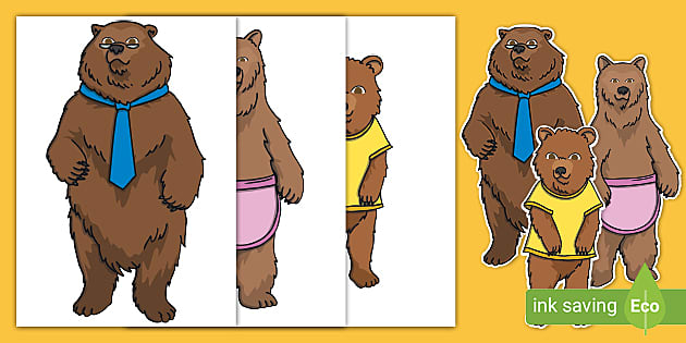 Three Bears Cut-Outs (teacher made) - Twinkl