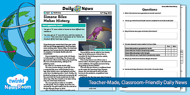 News Story for Children 9-11: Simone Biles Makes History