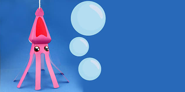 Paper Craft Squid (teacher made) - Twinkl