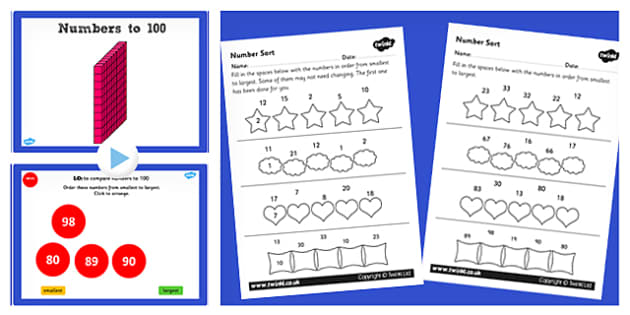 year-2-maths-ordering-numbers-to-100-lesson-pack-twinkl