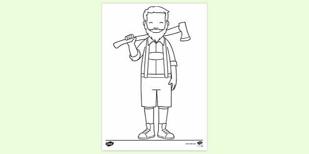 FREE! - Father Woodcutter Axe Colouring | Colouring Sheets