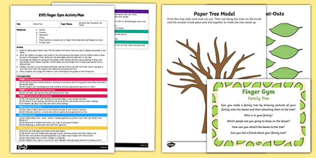 EYFS Family Tree Finger Gym Plan and Resource Pack - Twinkl