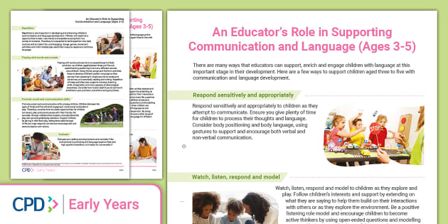 Educator's Role in Supporting Communication (Ages 3-5)