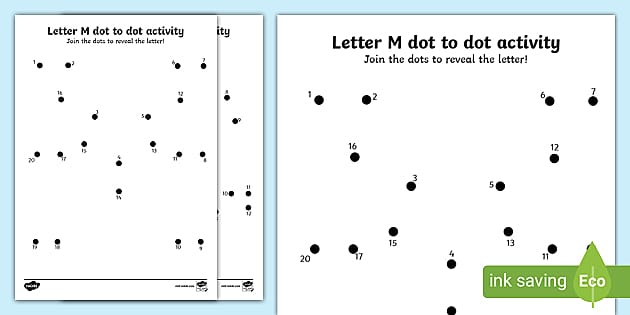 Letter Dot To Dot M Activity Sheets Template Twinkl letter-dot-to-dot-m-activity-sheets-template-twinkl