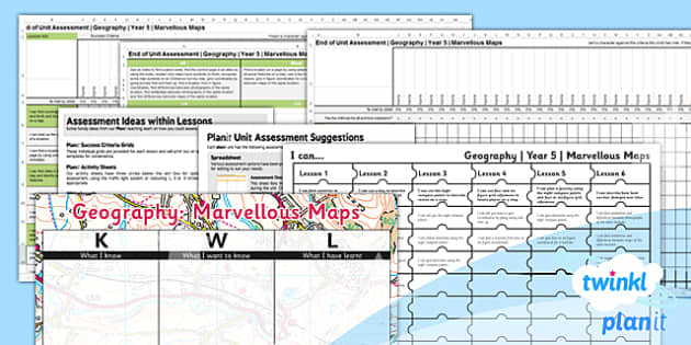 TP2 G 083 PlanIt Geography Year 5 Marvellous Maps Unit Assessment Pack 