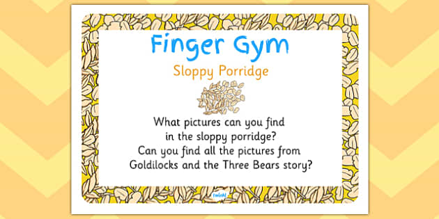 Sloppy Porridge Finger Gym Prompt Card Teacher Made