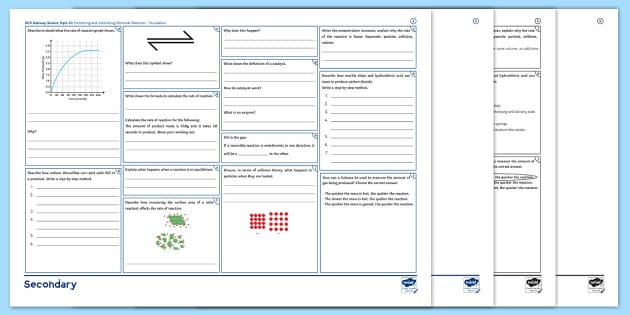 Ocr Gateway Science Unit C Monitoring And Controlling Chemical Reactions