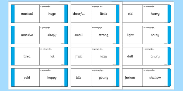 Word meaning, Synonym, Antonym - learning through pictures