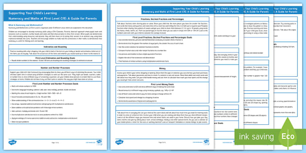 Supporting Your Child's Learning in First Level Numeracy and Maths Adult