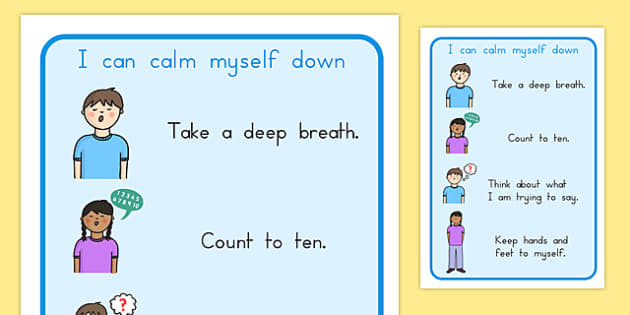 I Can Calm Myself Down Prompt Display Sign - behaviour