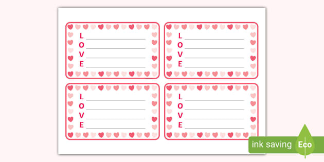 Valentines Day Love Card Inserts Teacher Made Twinkl