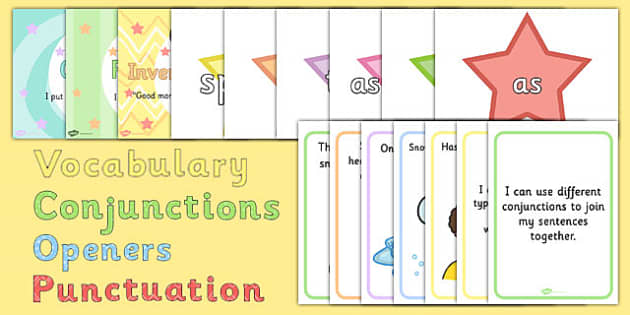 Ready Made VCOP Display Pack Neutral Colours - Twinkl