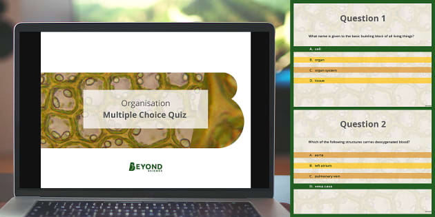 GCSE Organisation Multiple Choice Quiz | Biology | Beyond