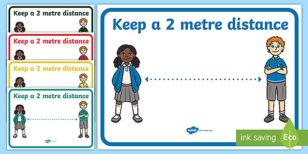 Keep a Meter Distance Display Posters (Teacher-Made)