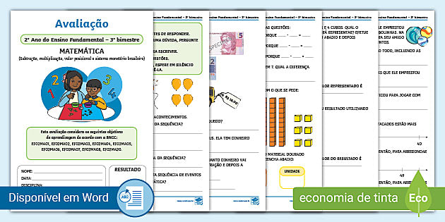 Avaliação de Matematica 2º ano