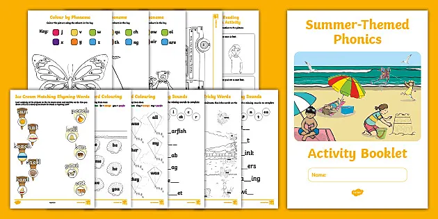 eyfs summer themed phonics activity booklet teacher made