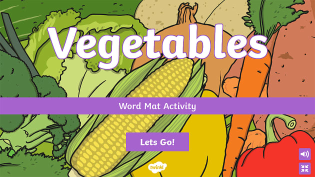 Vegetables Interactive Word Mat Activity - Twinkl