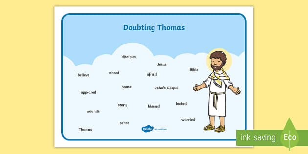 Doubting Thomas Word Mat teacher Made Twinkl