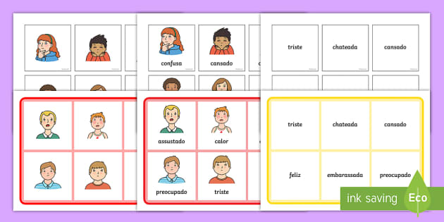 Bingo das Emoções - Para conhecer Melhor os Alunos [MATERIAL GRATUITO]  Professor em Sala