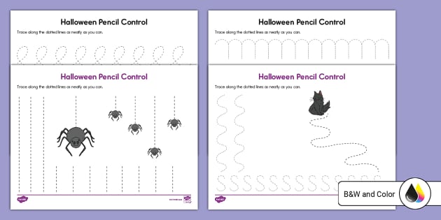 Halloween Pencil Control Sheets