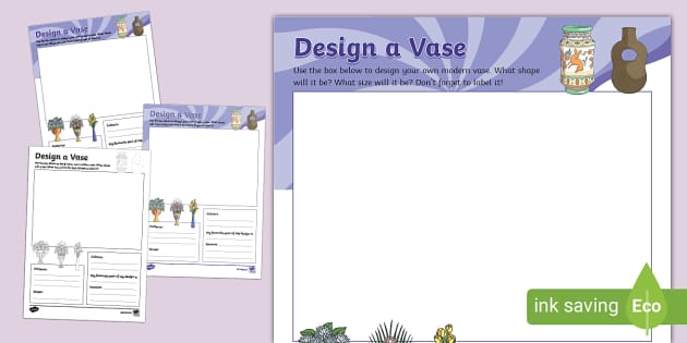 Design a Vase Worksheet (teacher made) - Twinkl