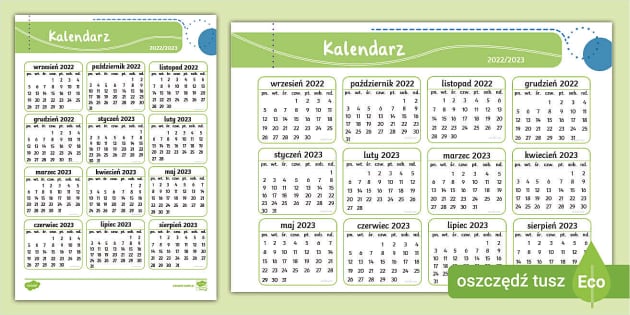 Kalendarz na szkolny | Kalendarz