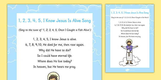 1 2 3 4 5 I Know Jesus Is Alive Song Teacher Made