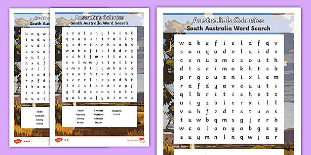 Crash Course Podcast Colony South Australia Word Search