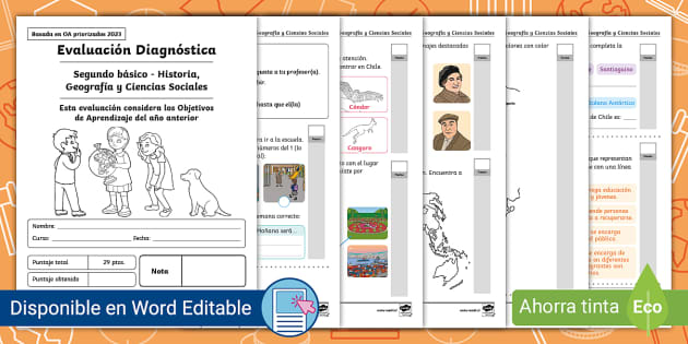 Prueba de Historia, geografía y Cs sociales worksheet