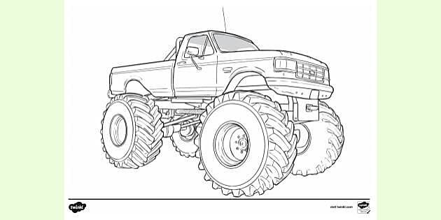 FREE! - Monster Truck Colouring | Colouring Sheets