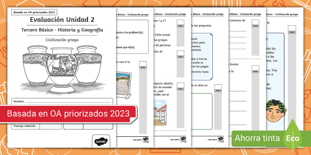 Prueba de Historia, geografía y Cs sociales worksheet