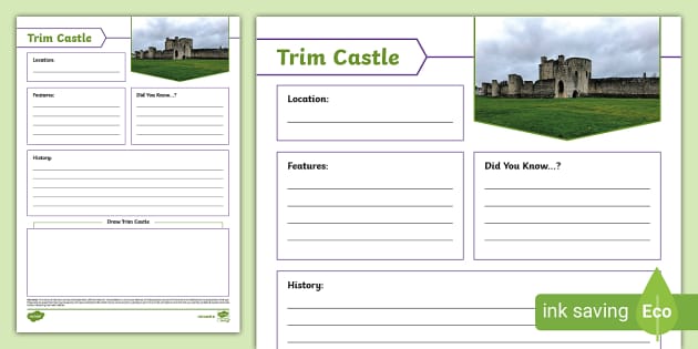 Trim Castle Fact File Template (teacher made) - Twinkl