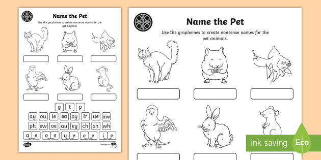 Middle East Phase 5 Phonics Name the Pet Worksheet - Twinkl