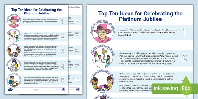 Top Ten Ideas for Celebrating the Platinum Jubilee